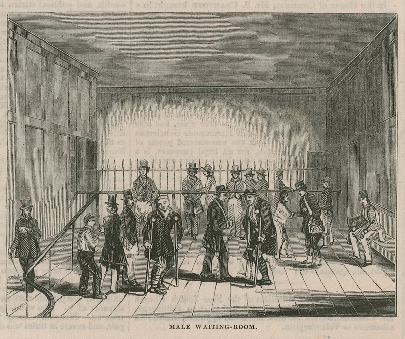 The Royal Free Hospital, Grays Inn Road, London: Mannlig venterom av English School