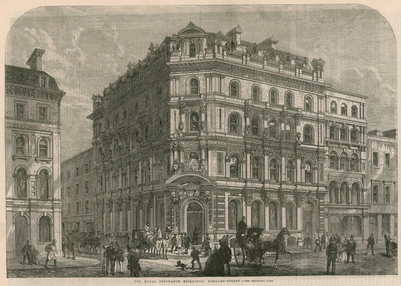 The Royal Insurance Buildings, Lombard Street, London av English School