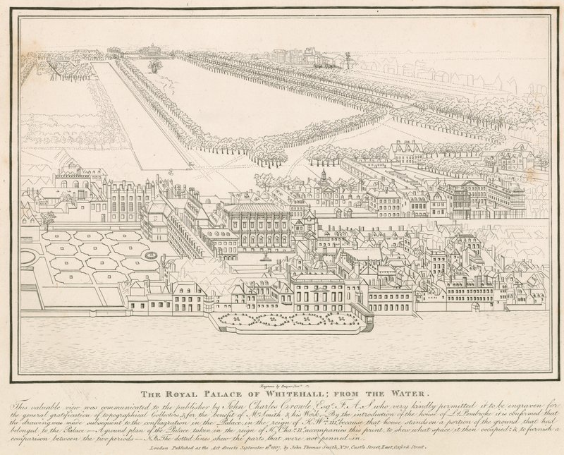 Royal Palace of Whitehall, fra vannet av English School