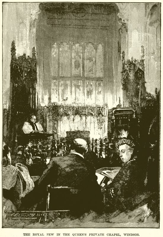 The Royal Pew i Queens Private Chapel, Windsor av English School