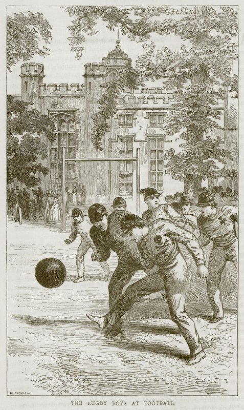 The Rugby Boys at Football, illustrasjon fra The Boys Own Volume, ca. 1860 av English School