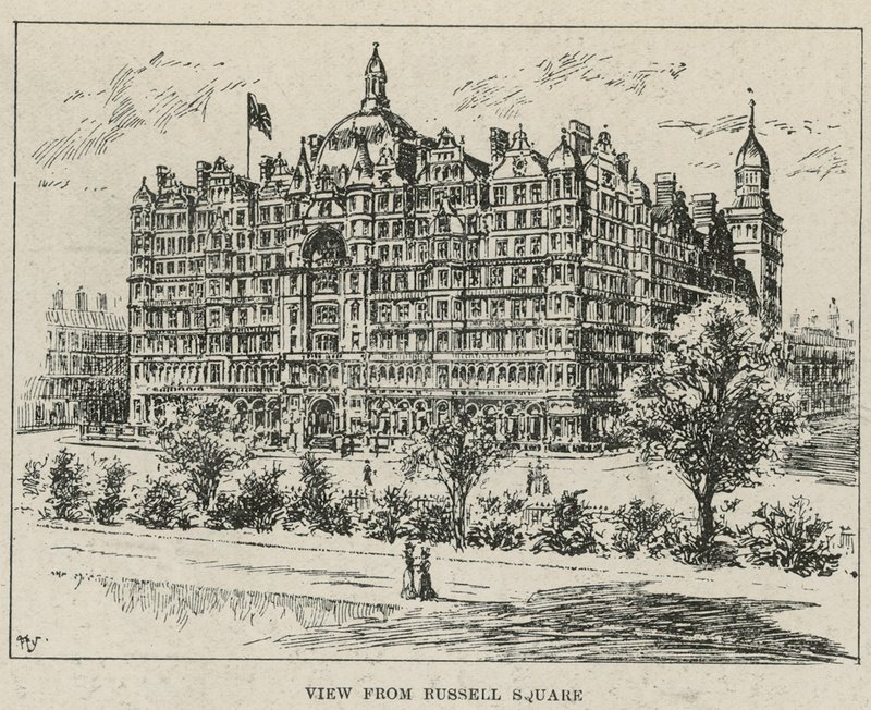 Russell Hotel, utsikt fra Russell Square av English School