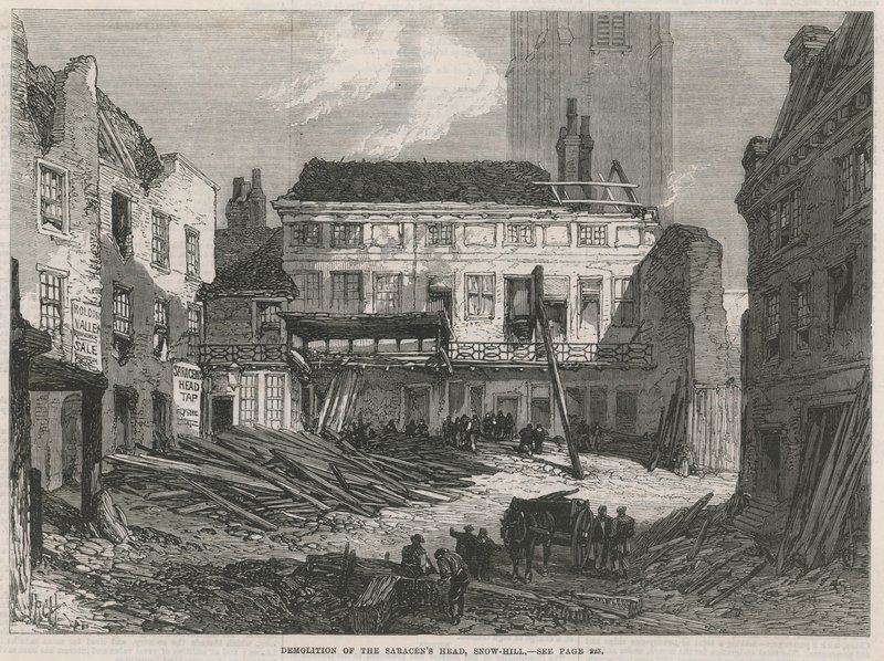 The Saracens Head, Snow Hill, Demolition av English School
