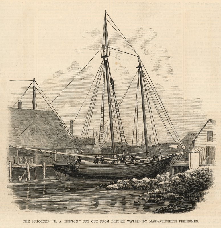Schooner E A Horton kuttet ut fra britisk farvann av Massachusetts-fiskere av English School