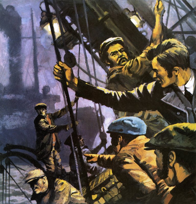 Havulven. Illustrasjon til boken av Jack London. av English School