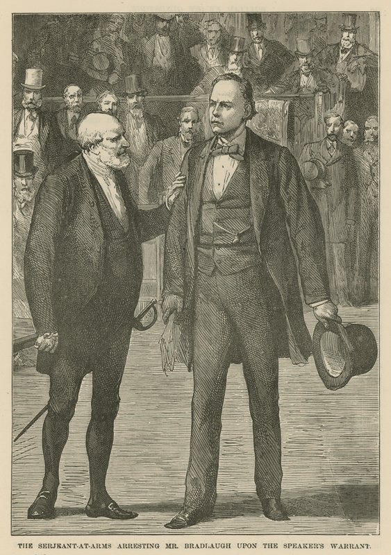 Sergeant-at-Arms arresterer Bradlaugh etter talerens ordre av English School