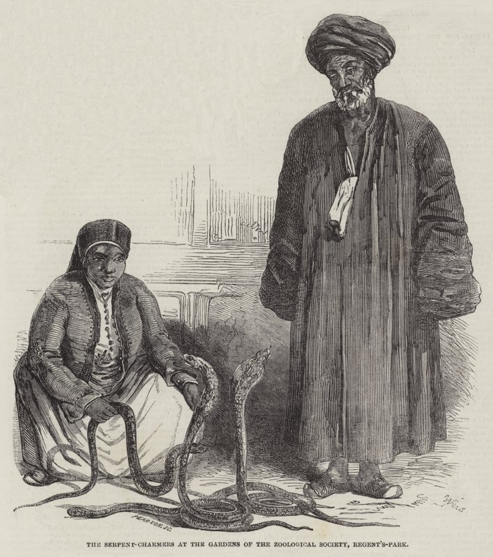The Serpent-Charmers ved Gardens of the Zoological Society, Regent's-Park (gravering) av English School