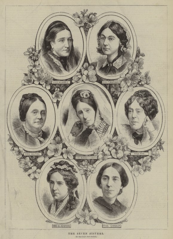 De syv søstre (gravering) av English School