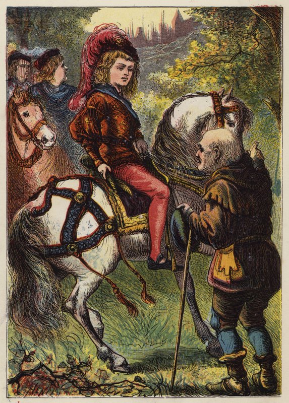 The Sleeping Beauty In The Woods (farge litho) av English School