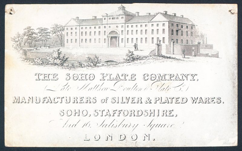 The Soho Plate Company, handelskort av English School