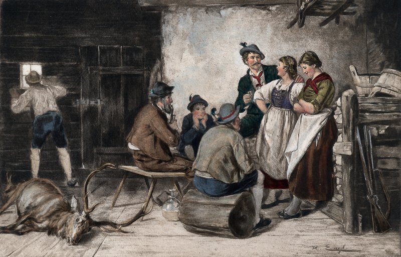 The Sportsmans Rest (fargefotogravyr) av English School