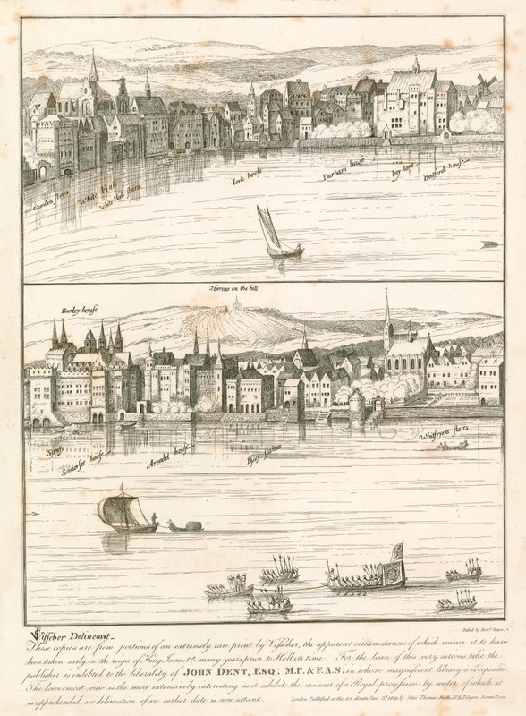 The Strand, London, fra Themsen på 1600-tallet av English School