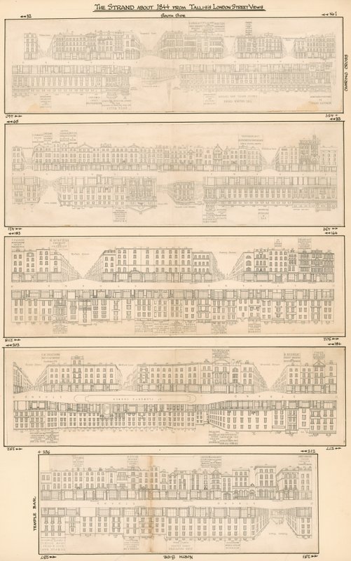 The Strand ca 1844 fra Talliss London Street Views av English School