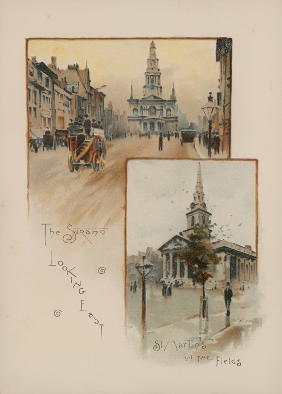 Stranden ser østover, St Martin in the Fields av English School