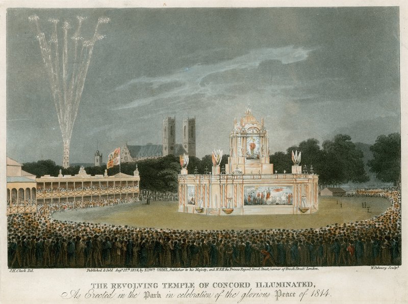 The Temple of Concord opprettet for freden i 1814 av English School