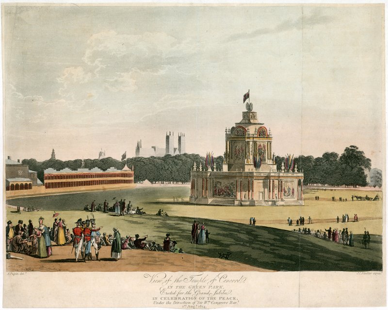 The Temple of Concord opprettet for freden i 1814 av English School