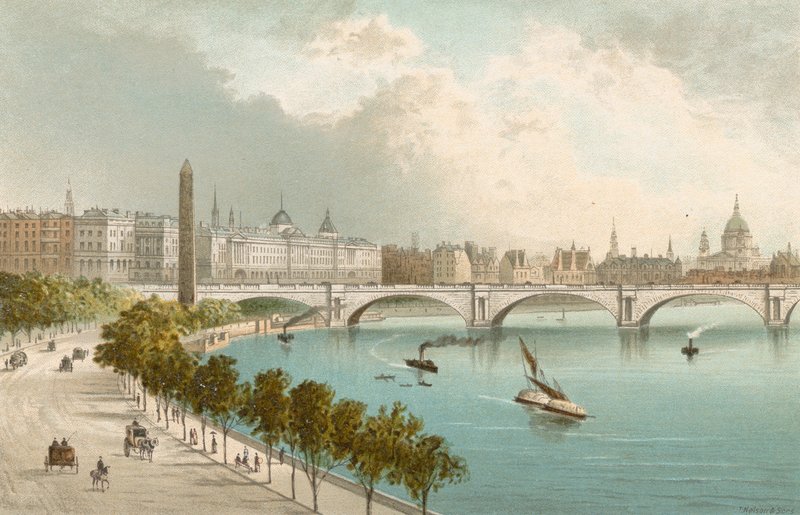 Themsen Embankment - ser østover av English School