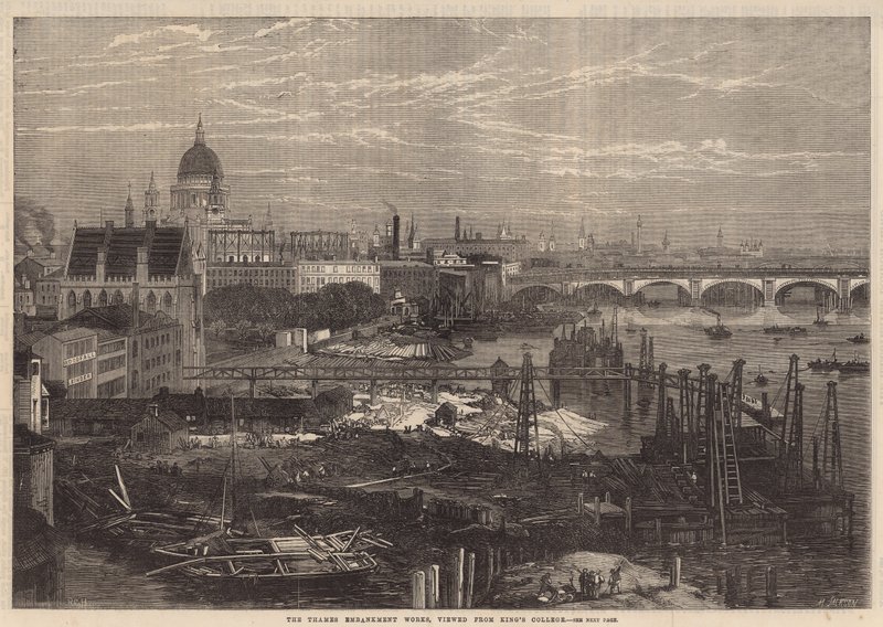 The Thames Embankment fungerer, sett fra Kings College av English School