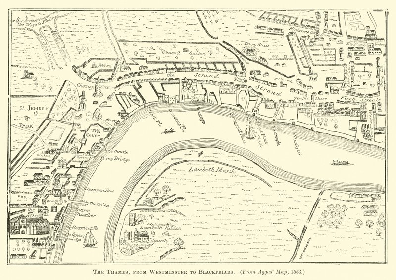 Themsen, fra Westminster til Blackfriars av English School