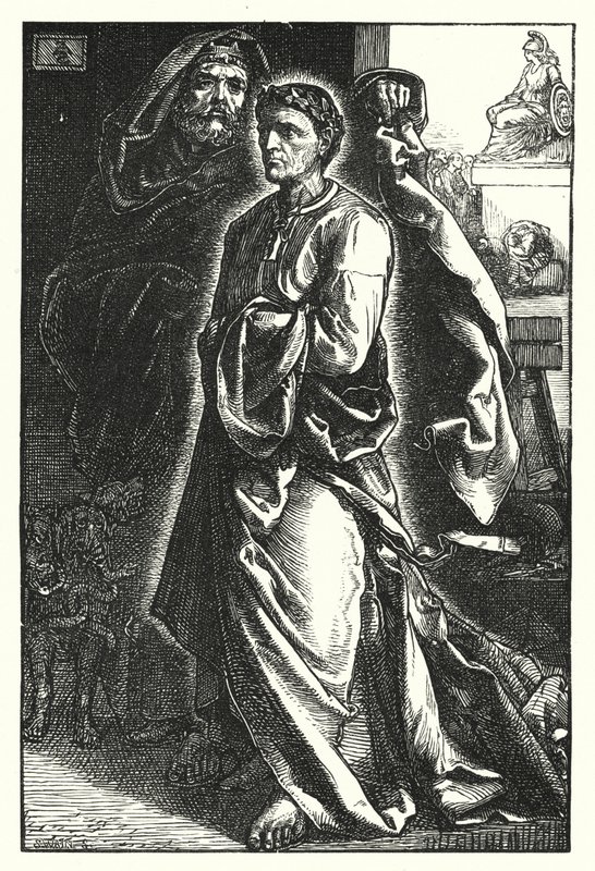 De tre statuene av Egina (gravering) av English School