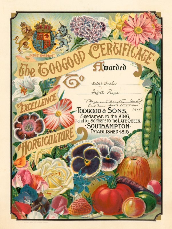 Toogood-sertifikatet for fortreffelighet i hagebruk av English School