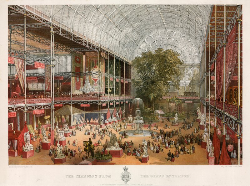 The Transept from the Grand Entrance, Great Exhibition, 1851 av English School