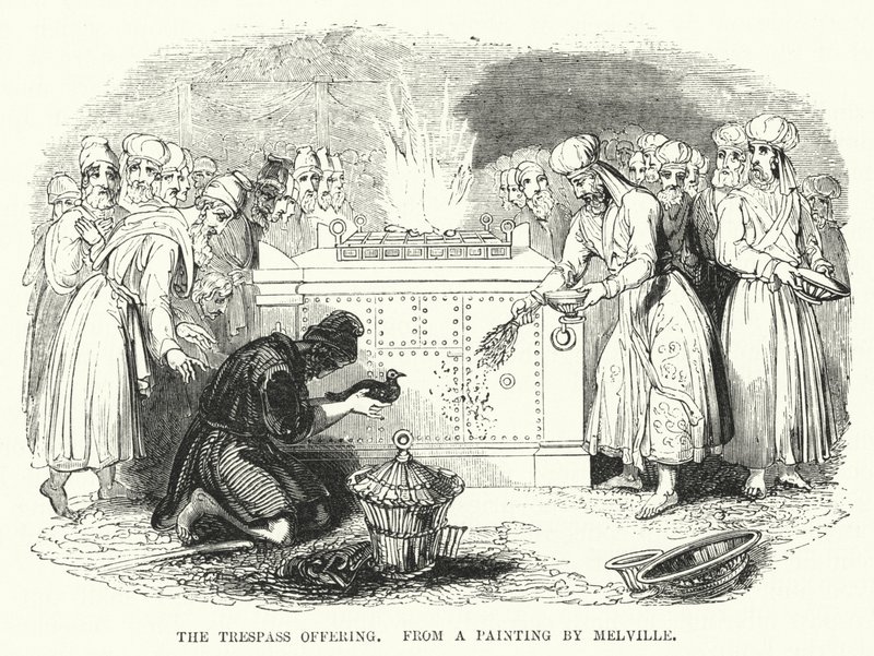 The Trespass Offering, fra et maleri av Melville (gravering) av English School