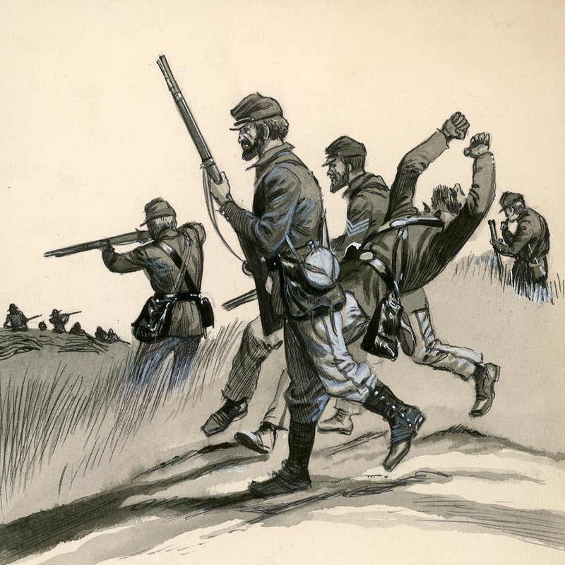 Unionens infanterister under den amerikanske borgerkrigen av English School