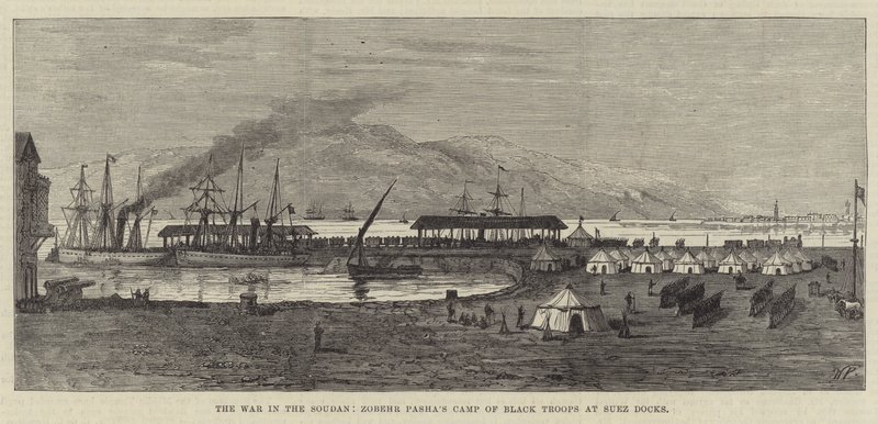 Krigen i Soudan, Zobehr Pashas leir for svarte tropper ved Suez Docks (gravering) av English School
