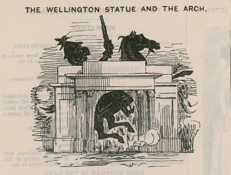 Wellington-statuen og buen av English School