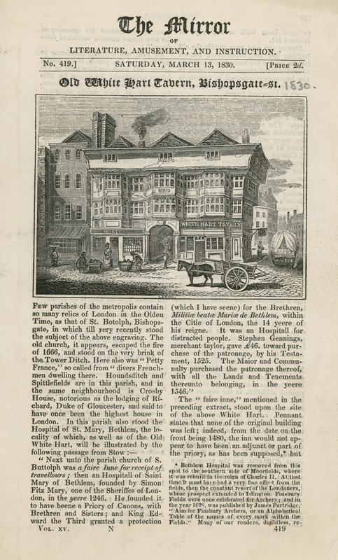 The White Hart Tavern, Bishopsgate Street av English School