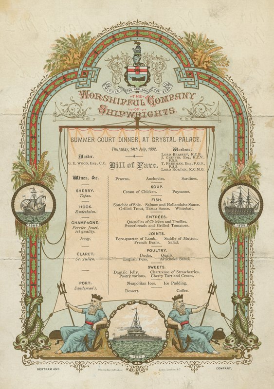 The Worshipful Company of Shipwrights Summer Court Dinner (chromolitho) av English School
