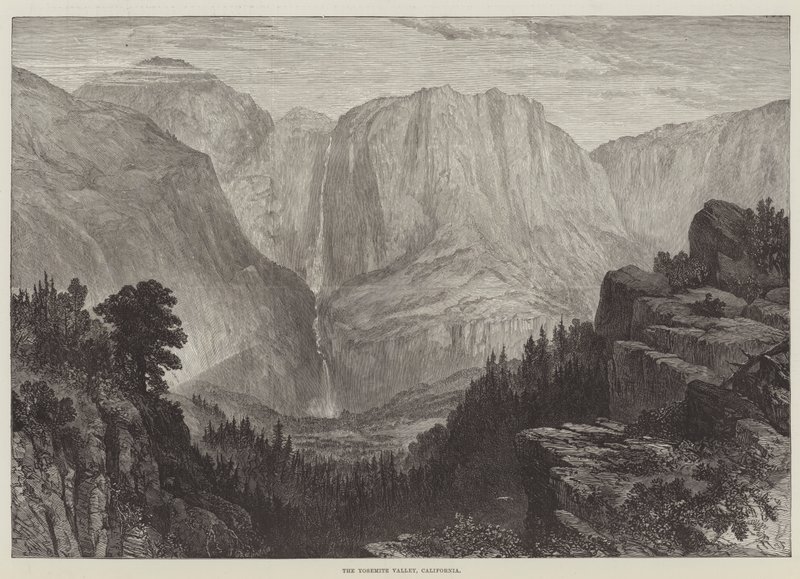 Yosemite Valley, California (gravering) av English School