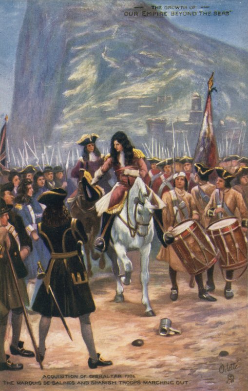 Oppkjøpet av Gibraltar av britene, 1704 av English School