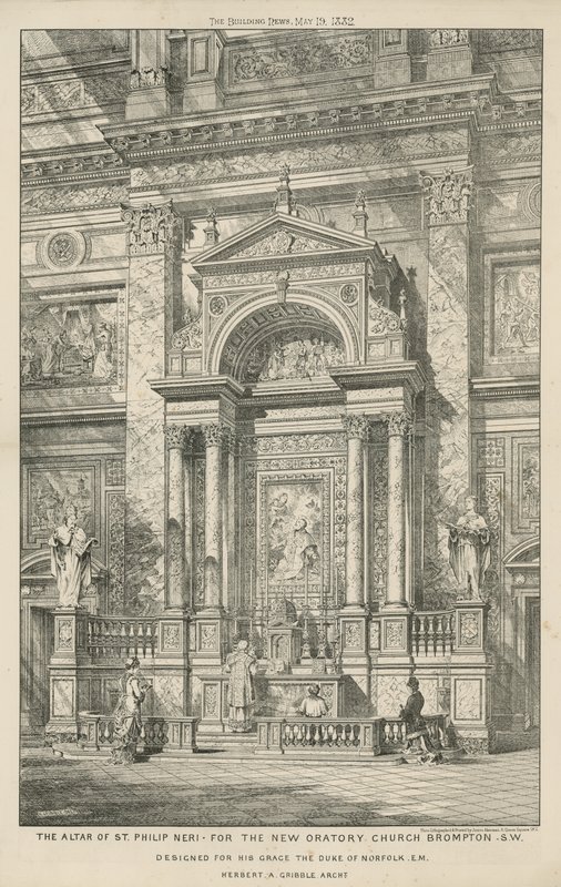 Alteret til St Philip Neri for den nye oratoriske kirken av English School
