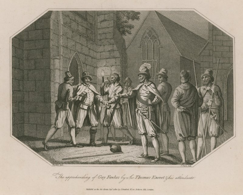 Pågripelsen av Guy Fawkes av Sir Thomas Knevet og hans ledsagere av English School
