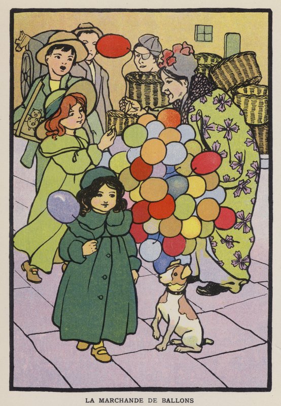 Ballongselgeren (chromolitho) av English School
