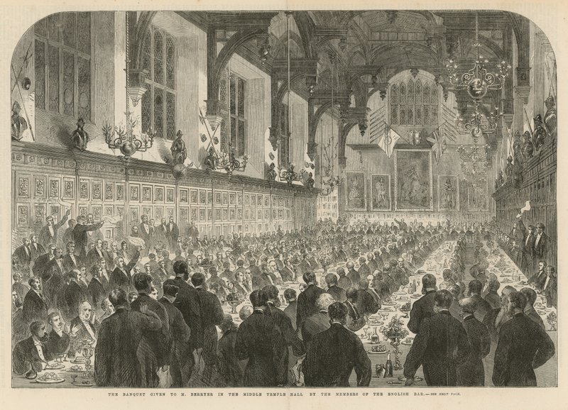 Banketten gitt til M Berryer i Middle Temple Hall av English School