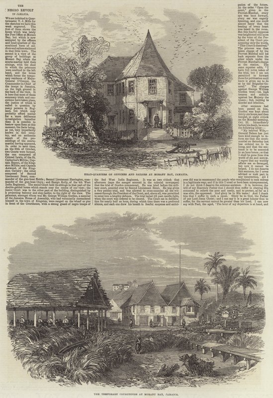Det svarte opprøret på Jamaica (gravering) av English School