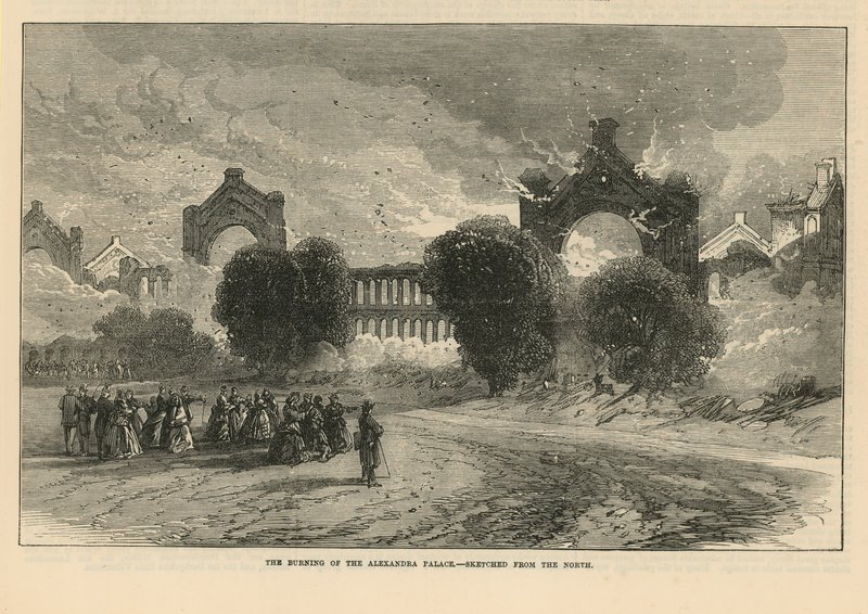 Brenningen av Alexandra Palace av English School