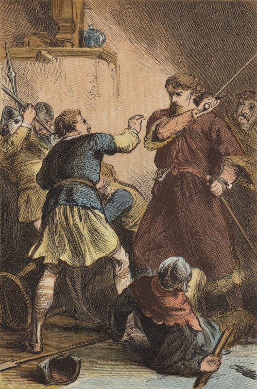 Fangsten av Richard I av Leopold av Østerrike (farget gravering) av English School