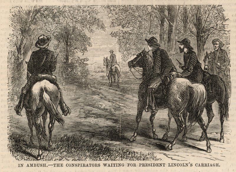 Konspiratørene venter på president Lincolns vogn av English School