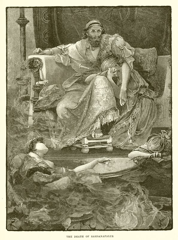 Sardanapalus død av English School