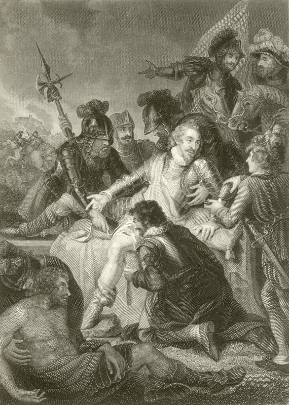 Sir Philip Sidneys død av English School