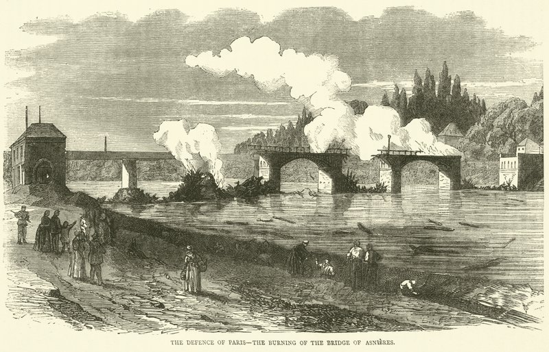 Forsvaret av Paris, brenningen av Asnieres-broen, november 1870 av English School