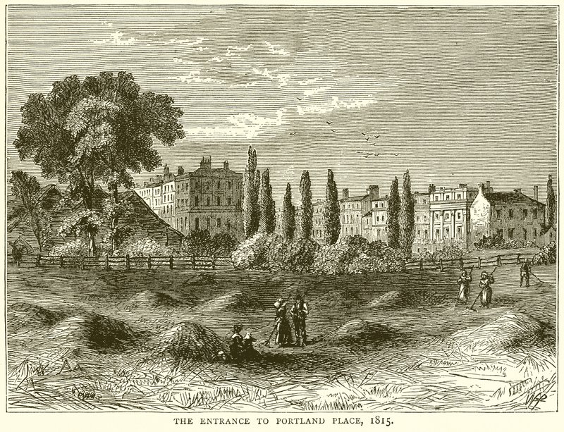 Inngangen til Portland Place, 1815 av English School