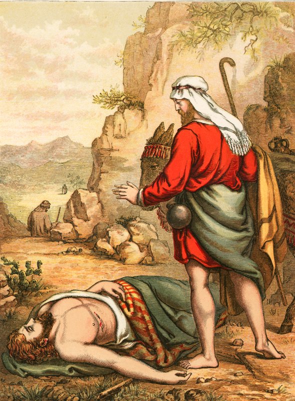 Den barmhjertige samaritan av English School