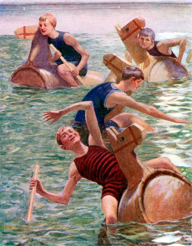 Hobbyhesteløpet (farge litho) av English School
