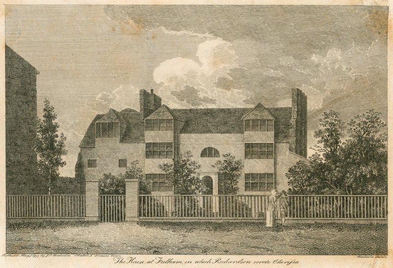 Huset på Parsons Green, nær Fulham, London, da Samuel Richardson skrev Clarissa av English School