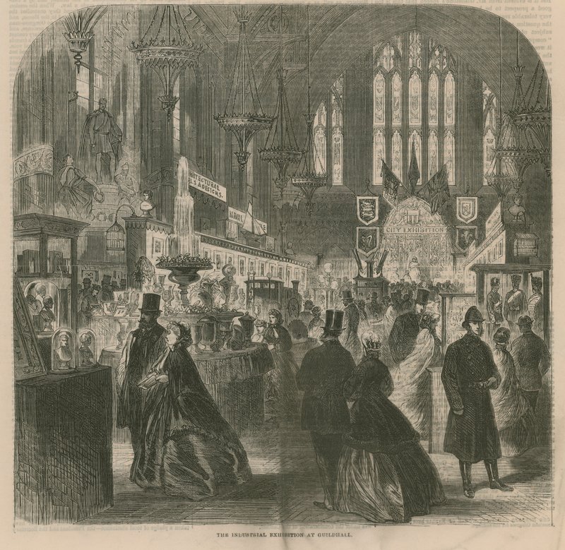 Industriutstillingen i Guildhall, London av English School